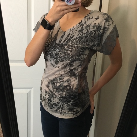 Daytrip Sheer Embellished Top with Lace - Picture 6 of 6